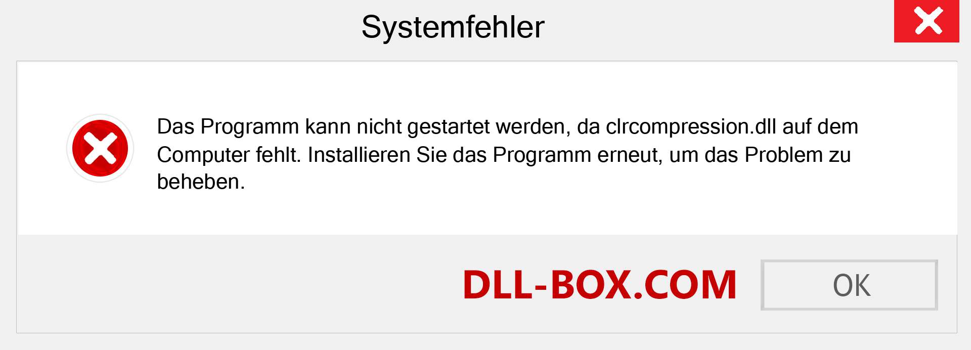 clrcompression.dll-Datei fehlt?. Download für Windows 7, 8, 10 - Fix clrcompression dll Missing Error unter Windows, Fotos, Bildern